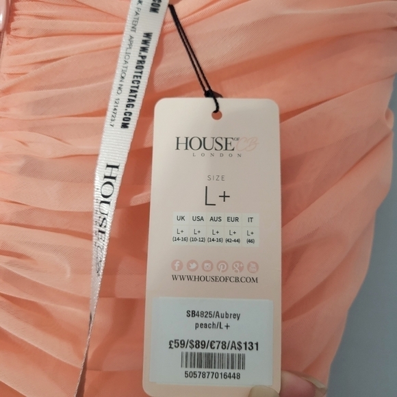 House of CB Peach Aubrey Gathered Mesh Mini Skirt NWT - Picture 10 of 10